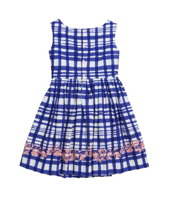 A Blue Sleeveless Dresses from Bonpoint in size 10Y for girl. (Back View)