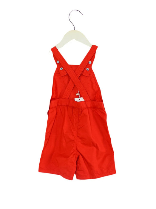 A Red Overall Shorts from Petit Bateau in size 12-18M for boy. (Back View)