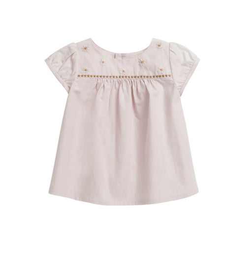 A Pink Short Sleeve Tops from Bonpoint in size 2T for girl. (Front View)