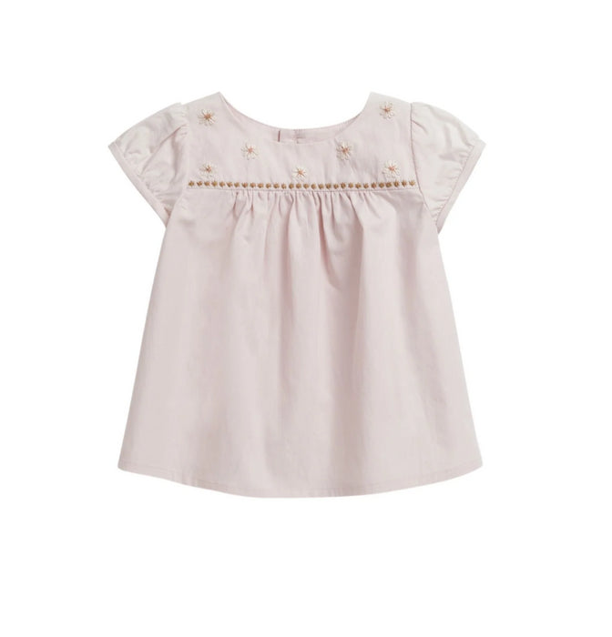 A Pink Short Sleeve Tops from Bonpoint in size 2T for girl. (Front View)