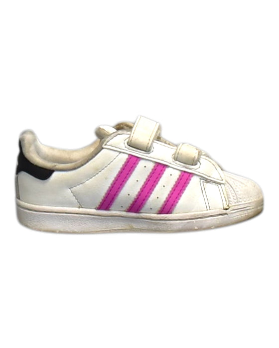 A White Sneakers from Adidas in size 3T for neutral. (Front View)