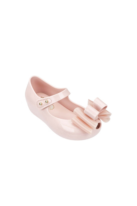 A Pink Flats from Mini Melissa in size 12-18M for girl. (Back View)