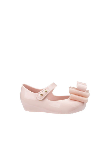A Pink Flats from Mini Melissa in size 12-18M for girl. (Front View)