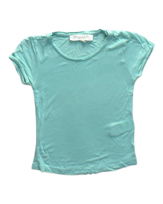 A Teal Short Sleeve T Shirts from Chateau de Sable in size 4T for girl. (Front View)