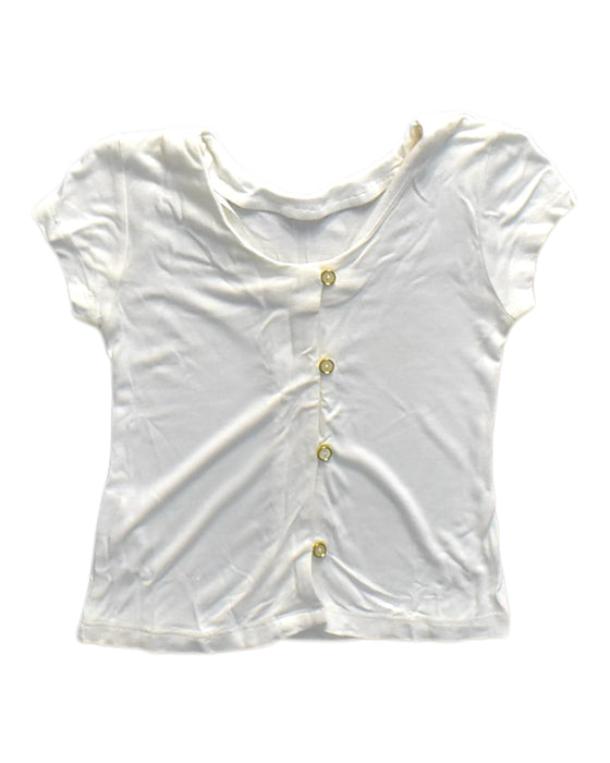 A White Short Sleeve Tops from Chateau de Sable in size 3T for girl. (Back View)