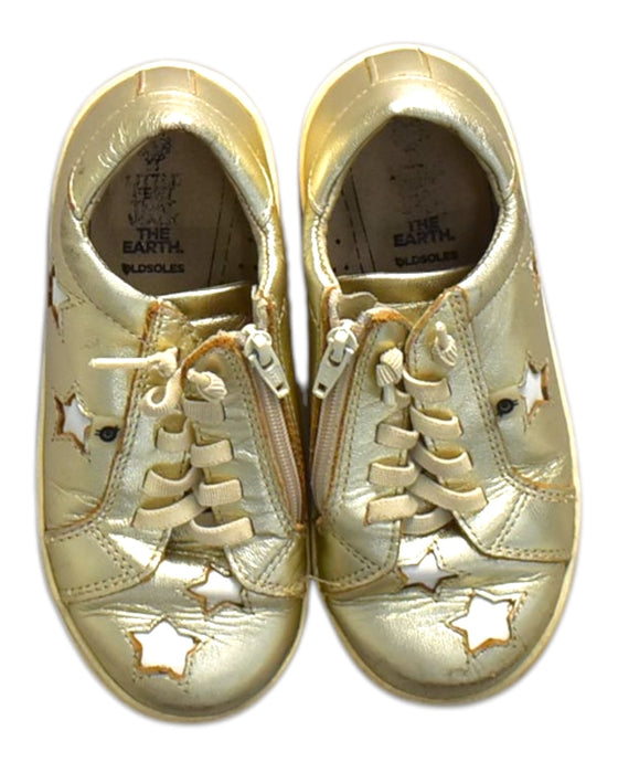 A Gold Sneakers from Old Soles in size 5T for neutral. (Back View)