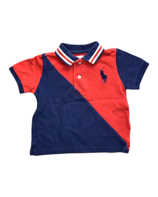 A Red Short Sleeve Polos from Ralph Lauren in size 6-12M for neutral. (Front View)