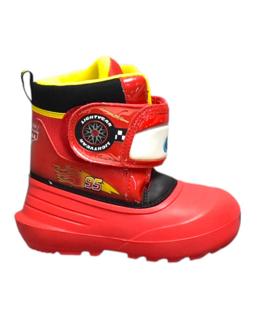 A Red Winter Boots from Moonstar in size 4T for boy. (Front View)
