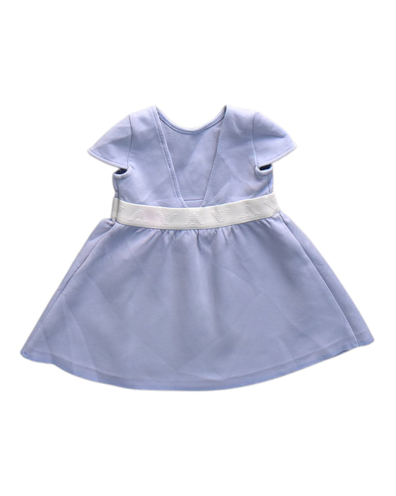 A Blue Short Sleeve Dresses from Emporio Armani in size 6-12M for girl. (Back View)