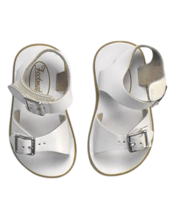 A White Sandals from Footmates in size 12-18M for girl. (Back View)