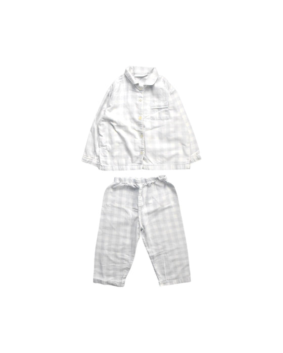 A White Pyjama Sets from The Little White Company in size 18-24M for boy. (Front View)