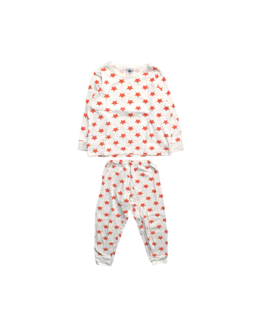 A White Pyjama Sets from Petit Bateau in size 3T for boy. (Front View)