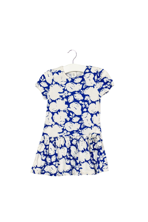 A Blue Short Sleeve Dresses from Petit Bateau in size 6-12M for girl. (Front View)