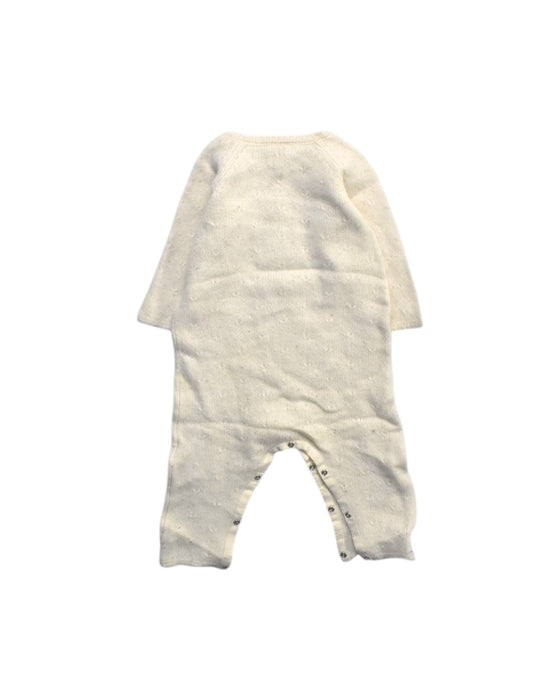 A Ivory Long Sleeve Rompers from Bonton in size 12-18M for neutral. (Back View)