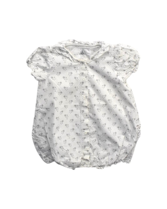 A White Short Sleeve Rompers from Petit Bateau in size 12-18M for girl. (Front View)