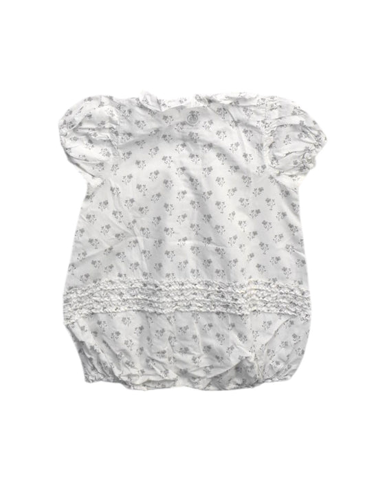 A White Short Sleeve Rompers from Petit Bateau in size 12-18M for girl. (Back View)