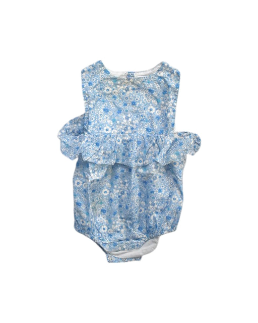 A Blue Sleeveless Rompers from Jacadi in size 12-18M for girl. (Front View)