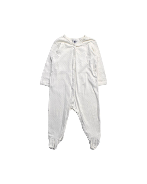 A White Onesies from Petit Bateau in size 18-24M for girl. (Front View)