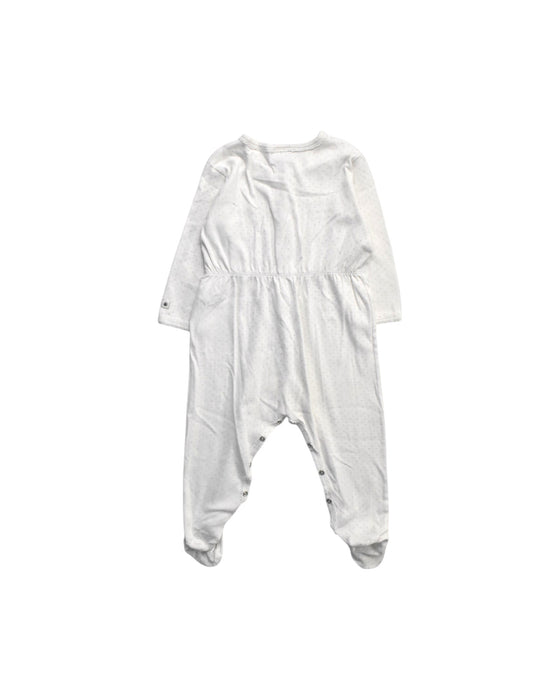 A White Onesies from Petit Bateau in size 18-24M for girl. (Back View)