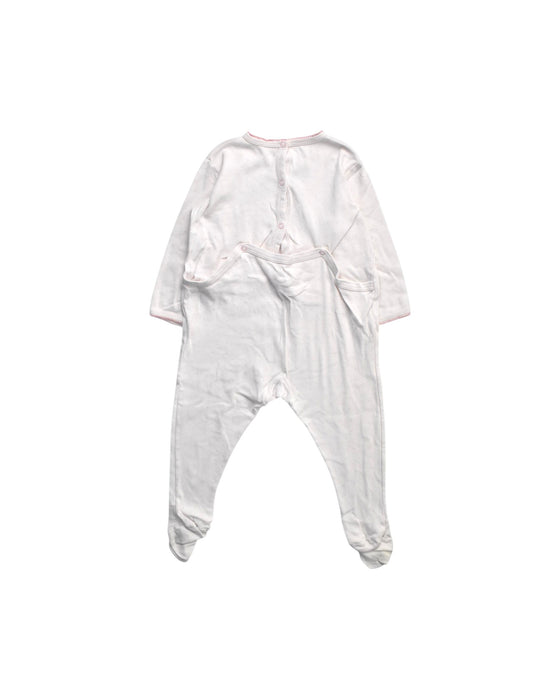 A White Onesies from Petit Bateau in size 18-24M for girl. (Back View)