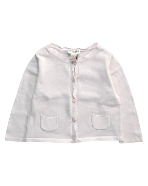 A White Cardigans from Cyrillus in size 12-18M for girl. (Front View)