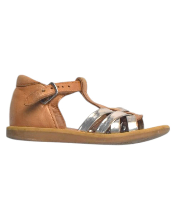 A Brown Sandals from Pom d’Api in size 18-24M for girl. (Front View)