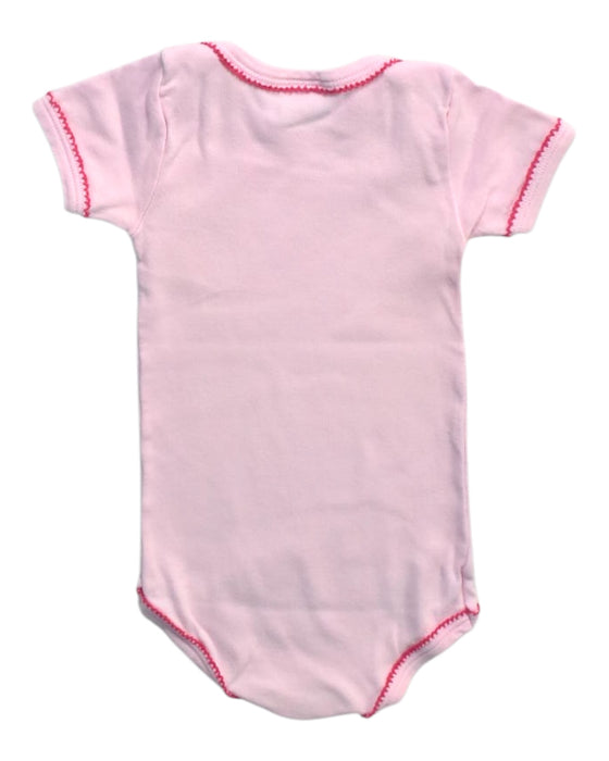 A Pink Short Sleeve Bodysuits from Petit Bateau in size 12-18M for girl. (Back View)