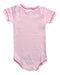 A Pink Short Sleeve Bodysuits from Petit Bateau in size 12-18M for girl. (Back View)