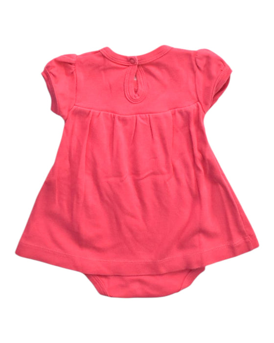 A Pink Short Sleeve Rompers from Petit Bateau in size 3-6M for girl. (Back View)
