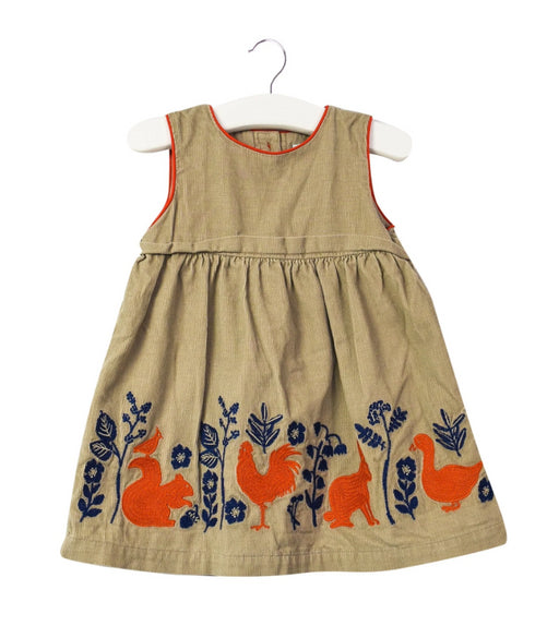 A Brown Sleeveless Dresses from Boden in size 3-6M for girl. (Front View)