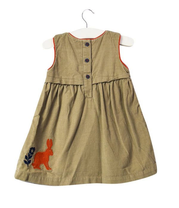 A Brown Sleeveless Dresses from Boden in size 3-6M for girl. (Back View)