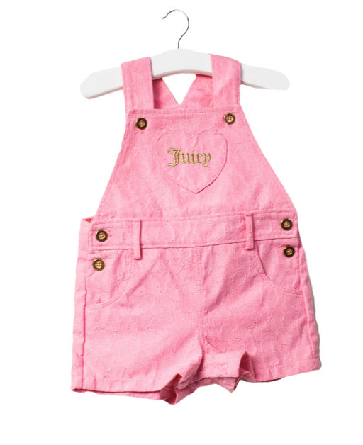 A Pink Overall Shorts from Juicy Couture in size 3-6M for girl. (Front View)