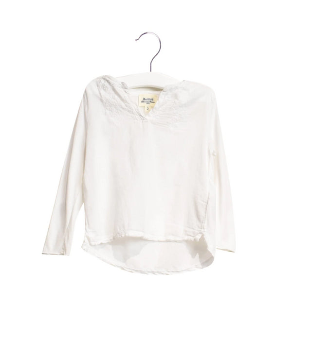 A White Long Sleeve Tops from Hartford in size 2T for girl. (Front View)