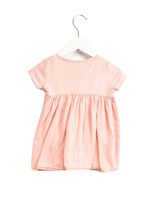 A Pink Short Sleeve Dresses from Emile et Ida in size 3-6M for girl. (Back View)