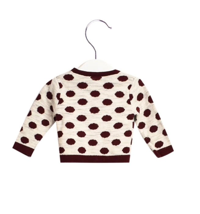 A Burgundy Cardigans from Bonpoint in size 3-6M for girl. (Back View)