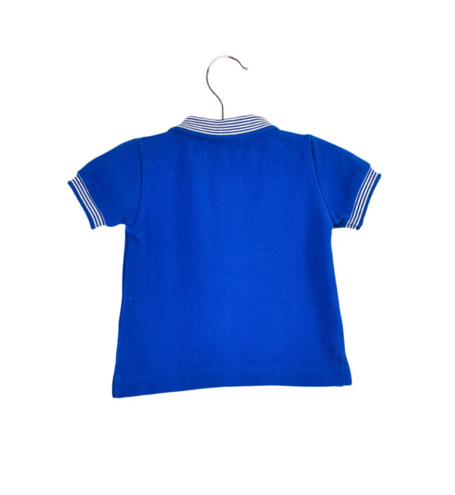 A Blue Short Sleeve Polos from Petit Bateau in size 0-3M for boy. (Back View)