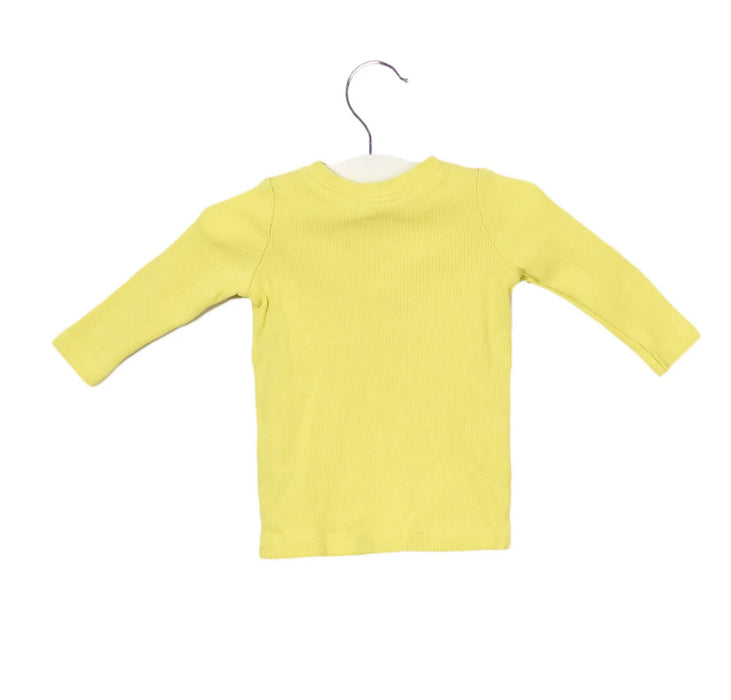 A Yellow Long Sleeve Tops from Seed in size 0-3M for boy. (Back View)