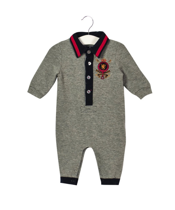 A Grey Long Sleeve Jumpsuits from Nicholas & Bears in size 0-3M for boy. (Front View)