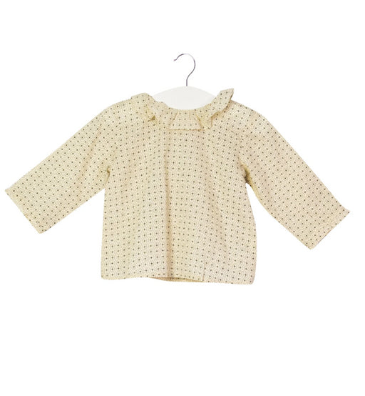 A Beige Long Sleeve Tops from Bonpoint in size 3-6M for girl. (Front View)