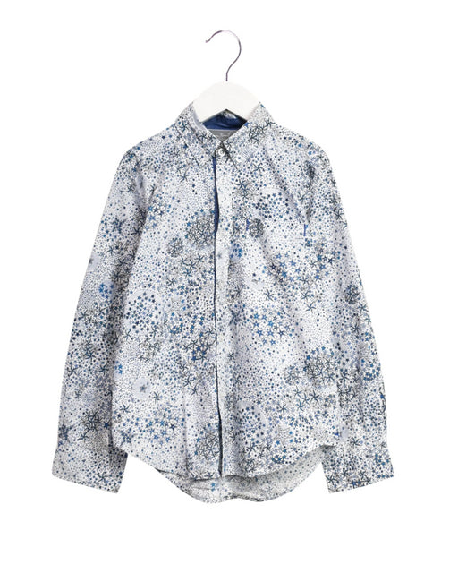 A Blue Long Sleeve Shirts from Comme Maman Collection in size 6T for boy. (Front View)