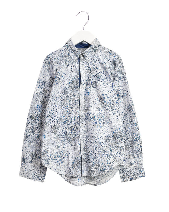 A Blue Long Sleeve Shirts from Comme Maman Collection in size 6T for boy. (Front View)