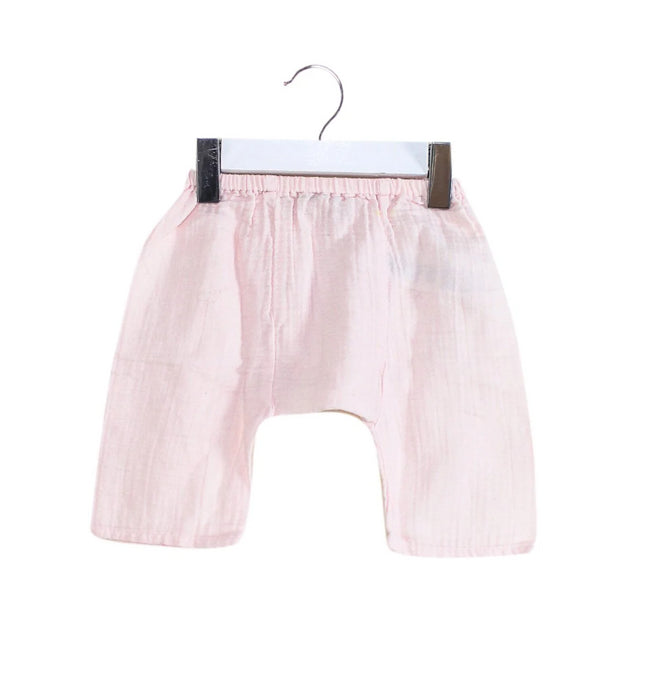 A Pink Casual Pants from Bonton in size 0-3M for girl. (Front View)