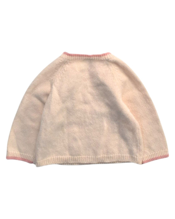 A Peach Cardigans from Petit Bateau in size 6-12M for girl. (Back View)