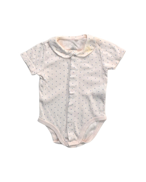 A White Short Sleeve Bodysuits from Petit Bateau in size 6-12M for girl. (Front View)