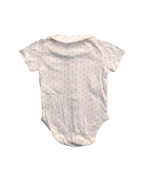 A White Short Sleeve Bodysuits from Petit Bateau in size 6-12M for girl. (Back View)