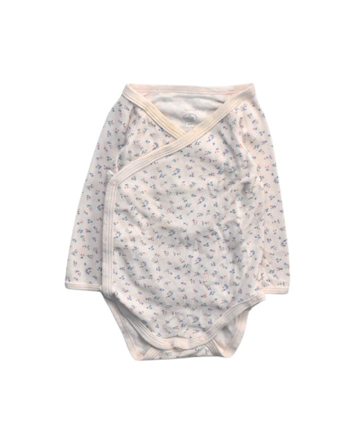 A Ivory Long Sleeve Bodysuits from Petit Bateau in size 6-12M for girl. (Front View)