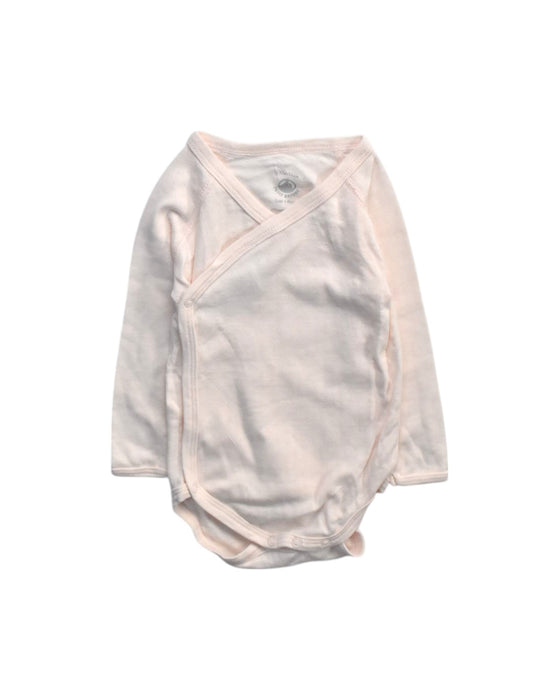 A Ivory Long Sleeve Bodysuits from Petit Bateau in size 12-18M for girl. (Front View)