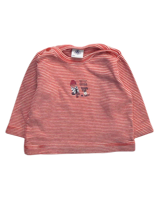 A Red Long Sleeve Tops from Petit Bateau in size 3-6M for girl. (Front View)
