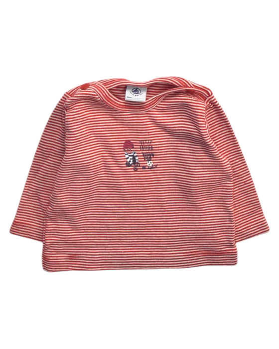A Red Long Sleeve Tops from Petit Bateau in size 3-6M for girl. (Front View)