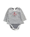 A White Long Sleeve Bodysuits from Petit Bateau in size 6-12M for girl. (Front View)